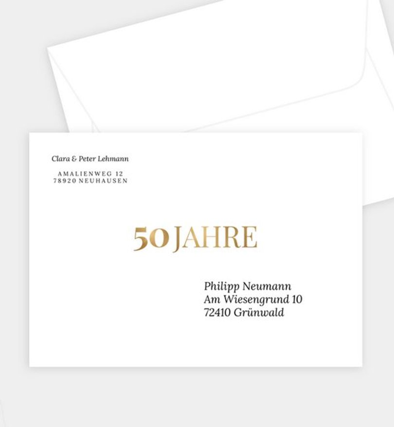 Briefumschlag Goldene-Hochzeit Elegante Jahre