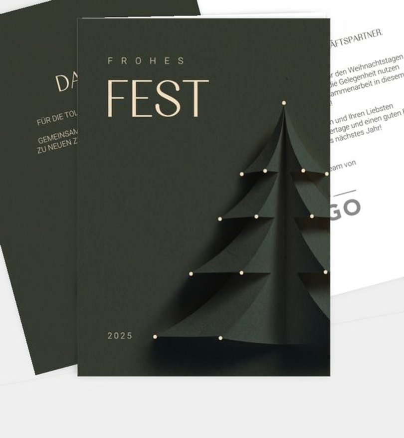 Weihnachtskarte Weihnachten/Geschäftlich Papercut-Optik