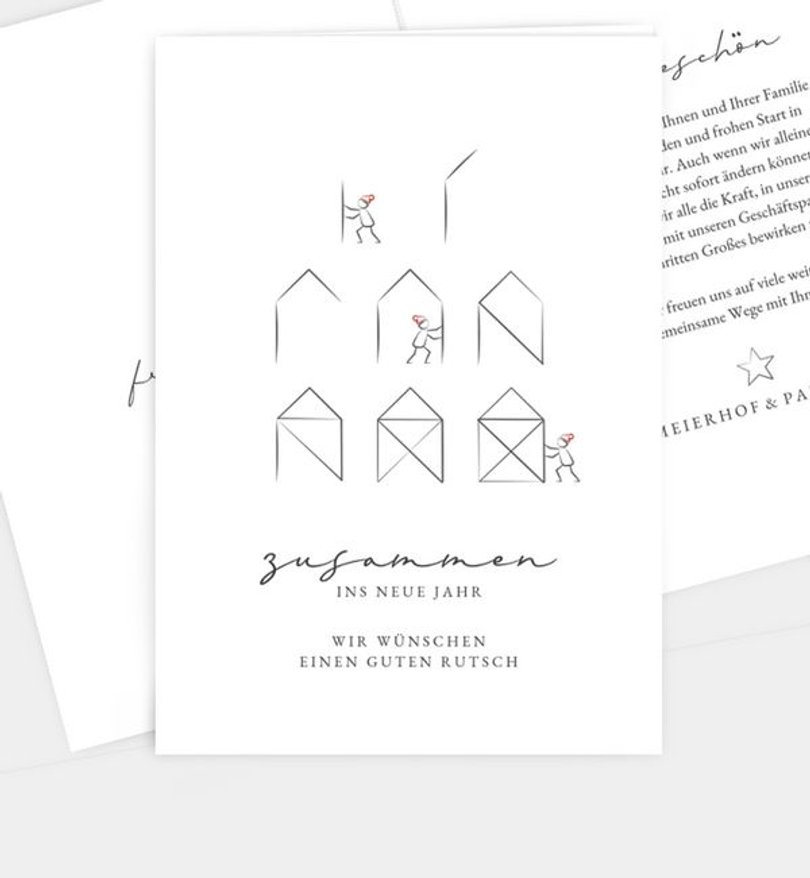 Neujahrskarte Geschรคftlich Together
