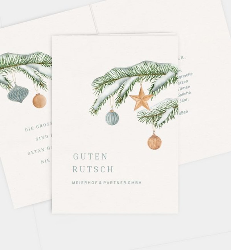 Neujahrskarte Geschรคftlich Magic Snow