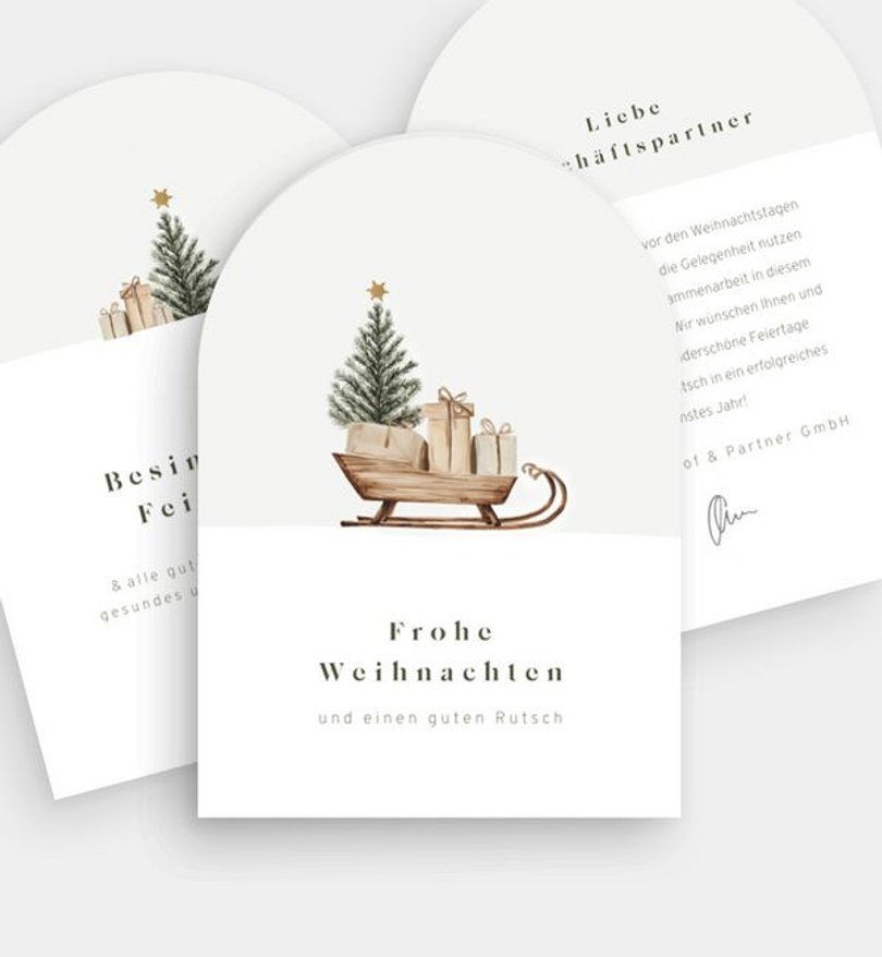 Weihnachtskarte Weihnachten geschäftlich Nostalgic Sleigh