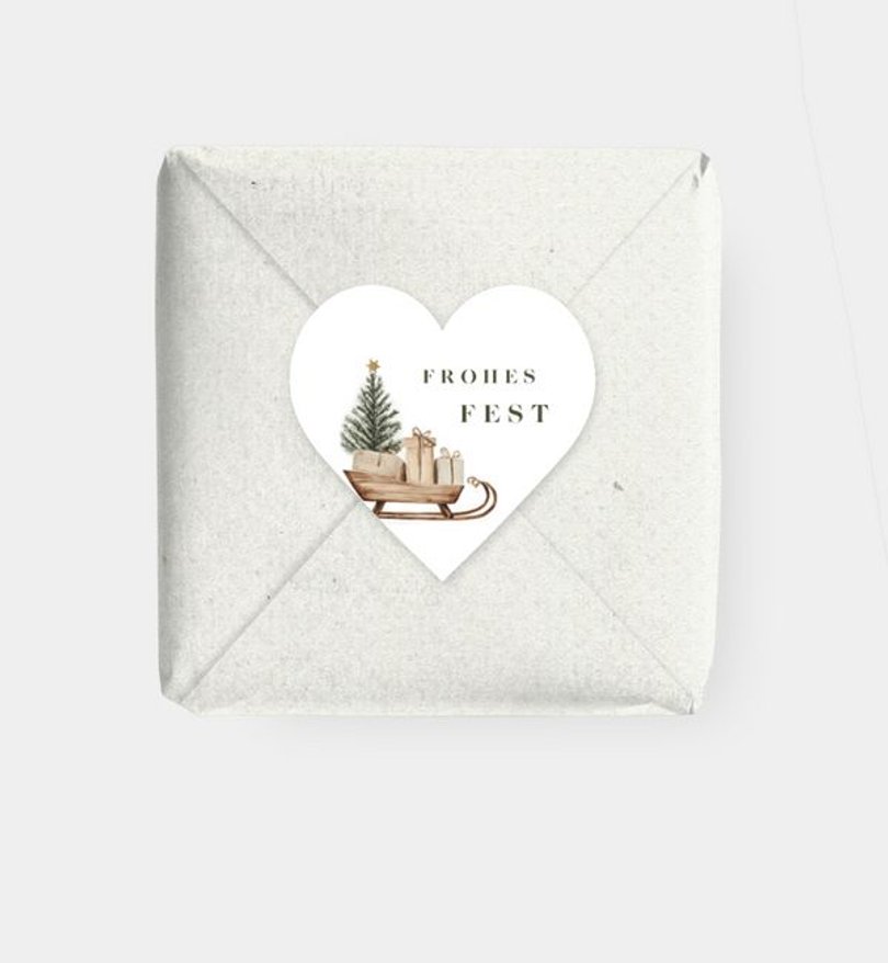 Geschenkaufkleber Geschäftlich Nostalgic Sleigh