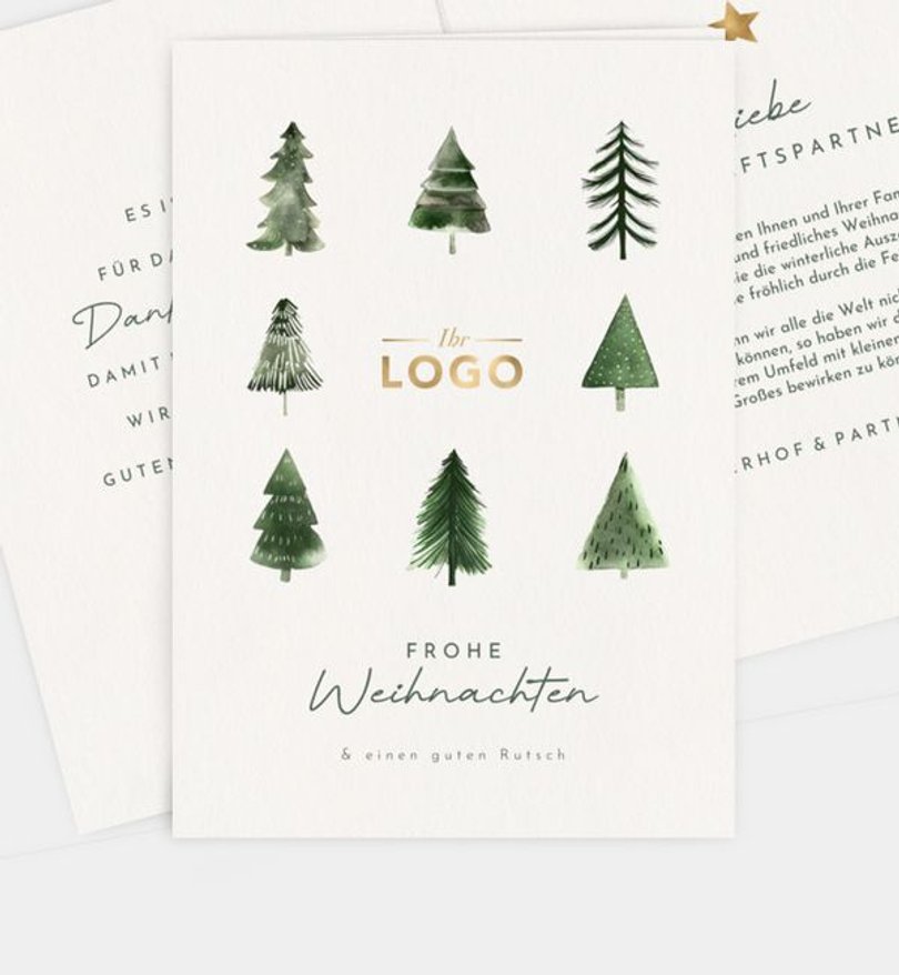 Weihnachtskarte Weihnachten/Geschäftlich Warm Wintertrees