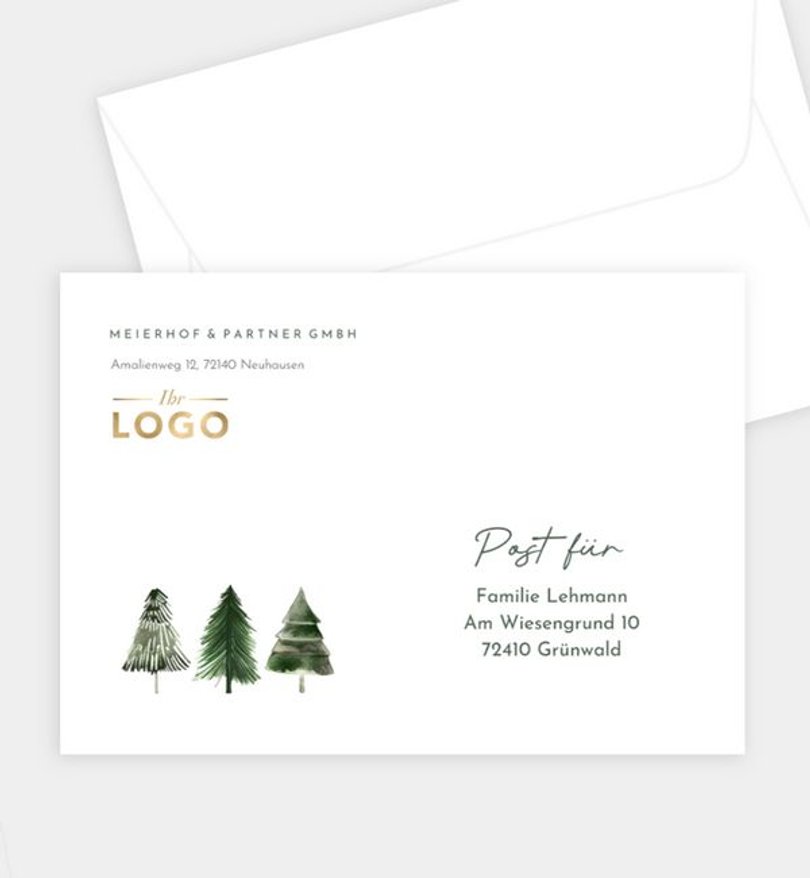 Briefumschlag Weihnachten Warm Wintertrees