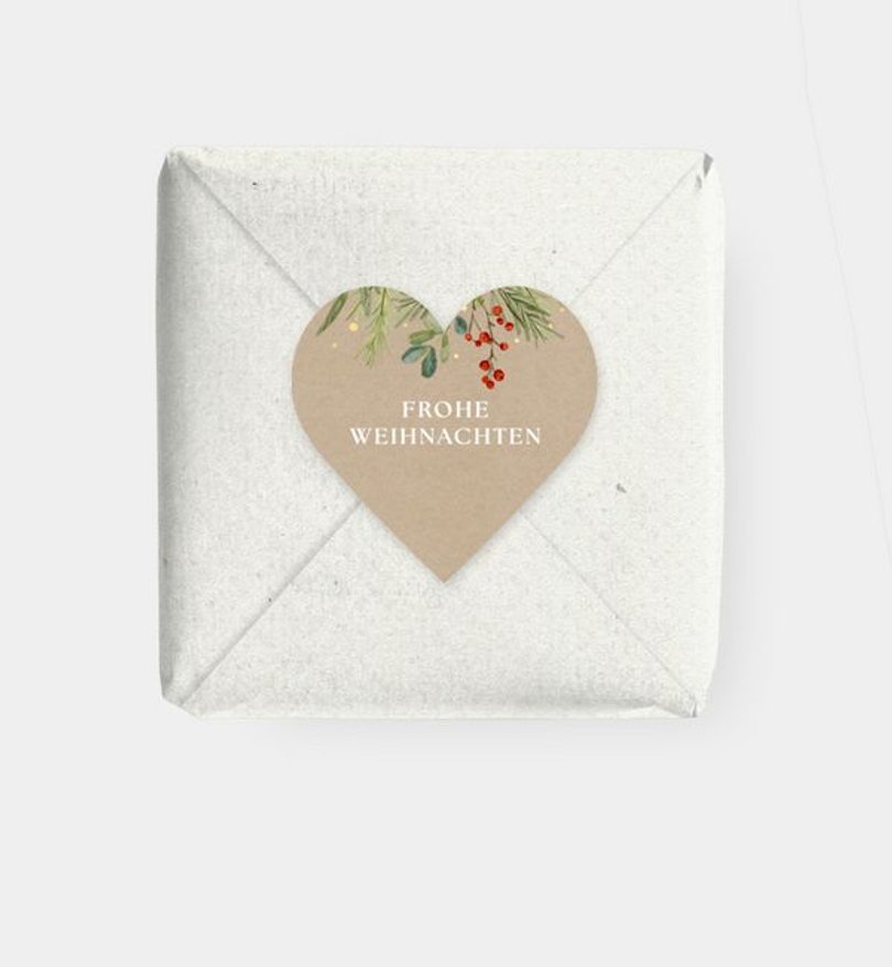Geschenkaufkleber Geschäftlich Weihnachtsstimmung · Vintage