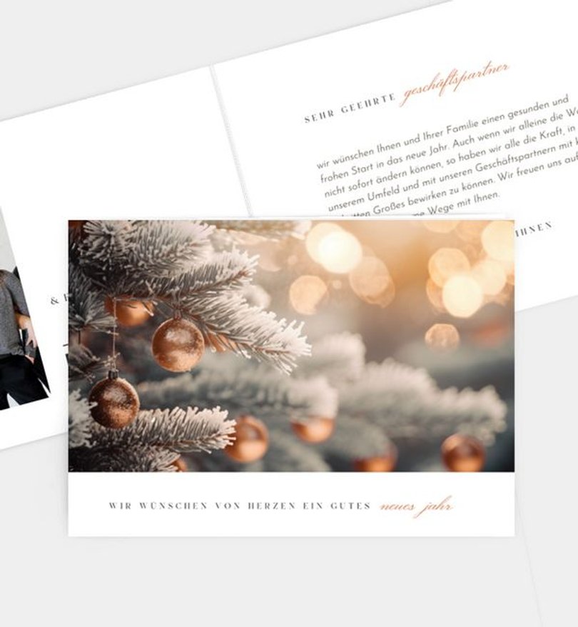 Neujahrskarte Geschรคftlich Adventszauber