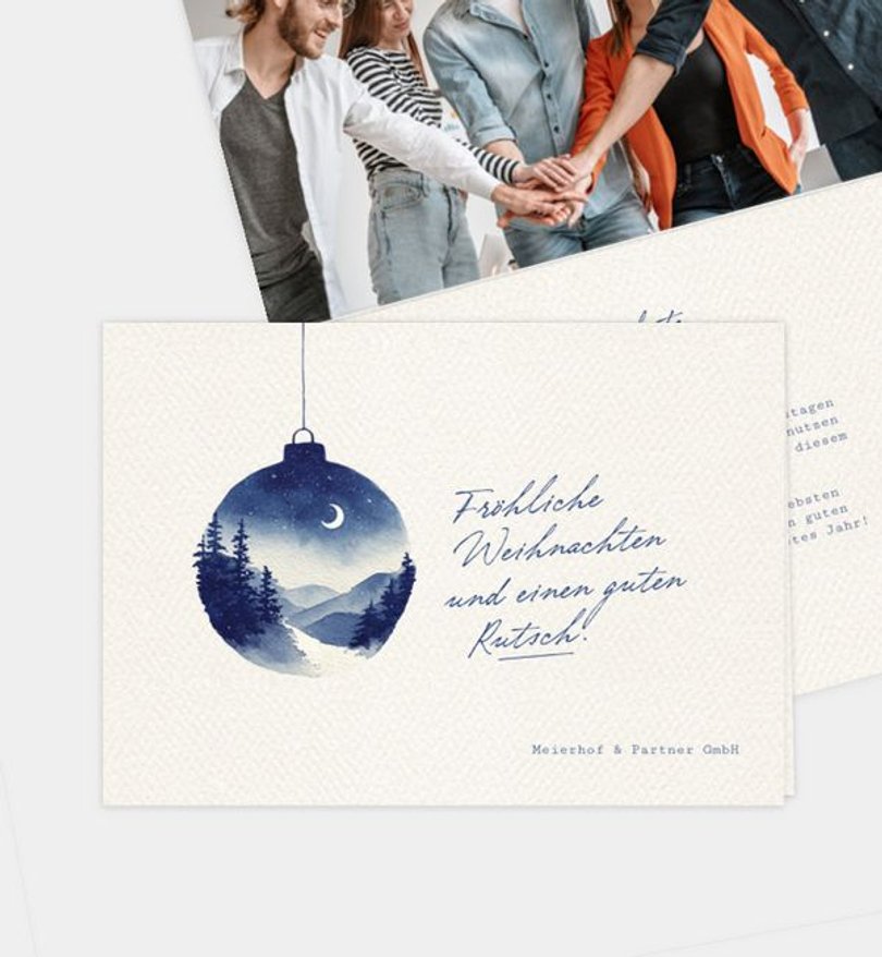 Weihnachtskarte Weihnachten geschäftlich Blue Winter