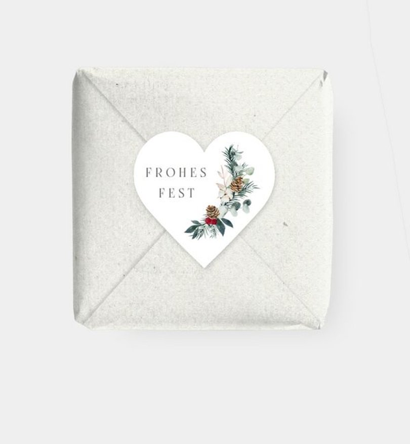 Geschenkaufkleber Geschäftlich Boho Winter