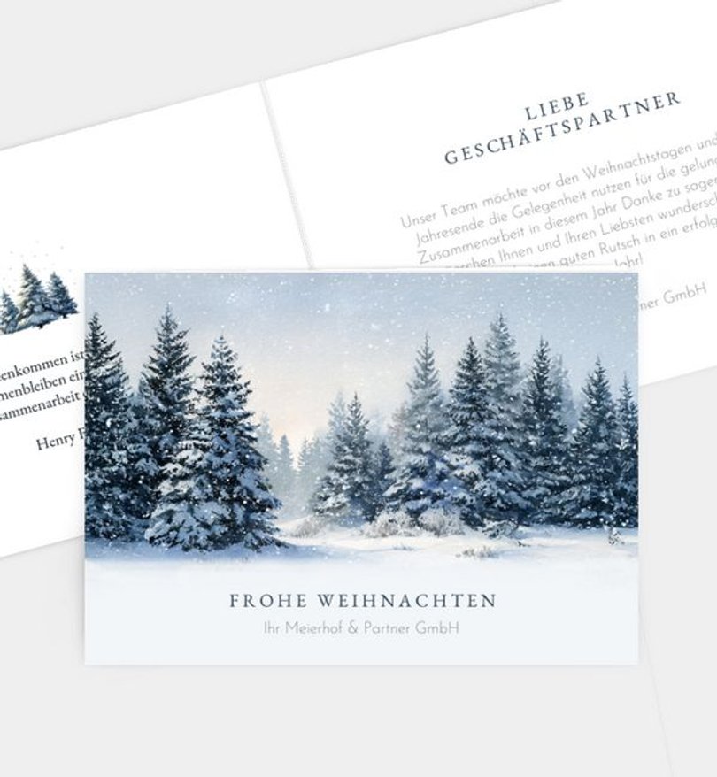 Weihnachtskarte Weihnachten geschäftlich Winterlandschaft