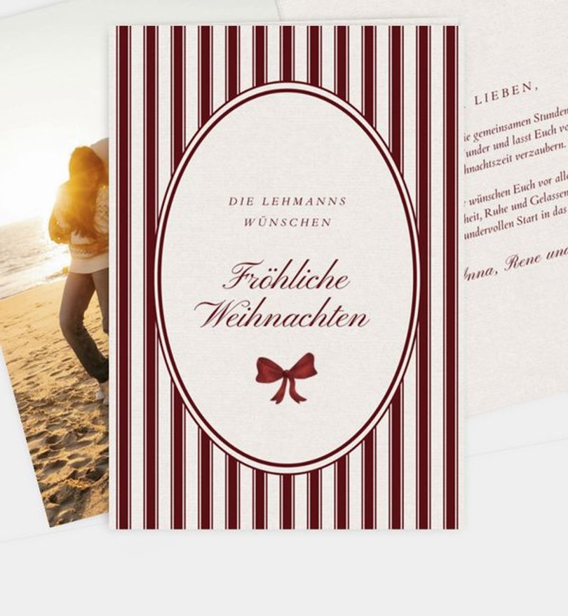 Weihnachtskarte Weihnachten/Privat Elegant Bordeaux