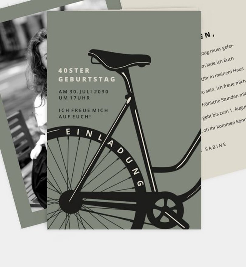 Einladungskarte Geburtstag Bike