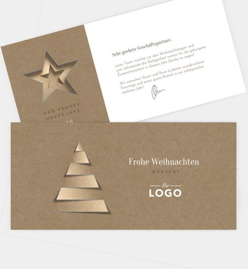 Weihnachtskarte Weihnachten geschäftlich Frozen Fir · Vintage