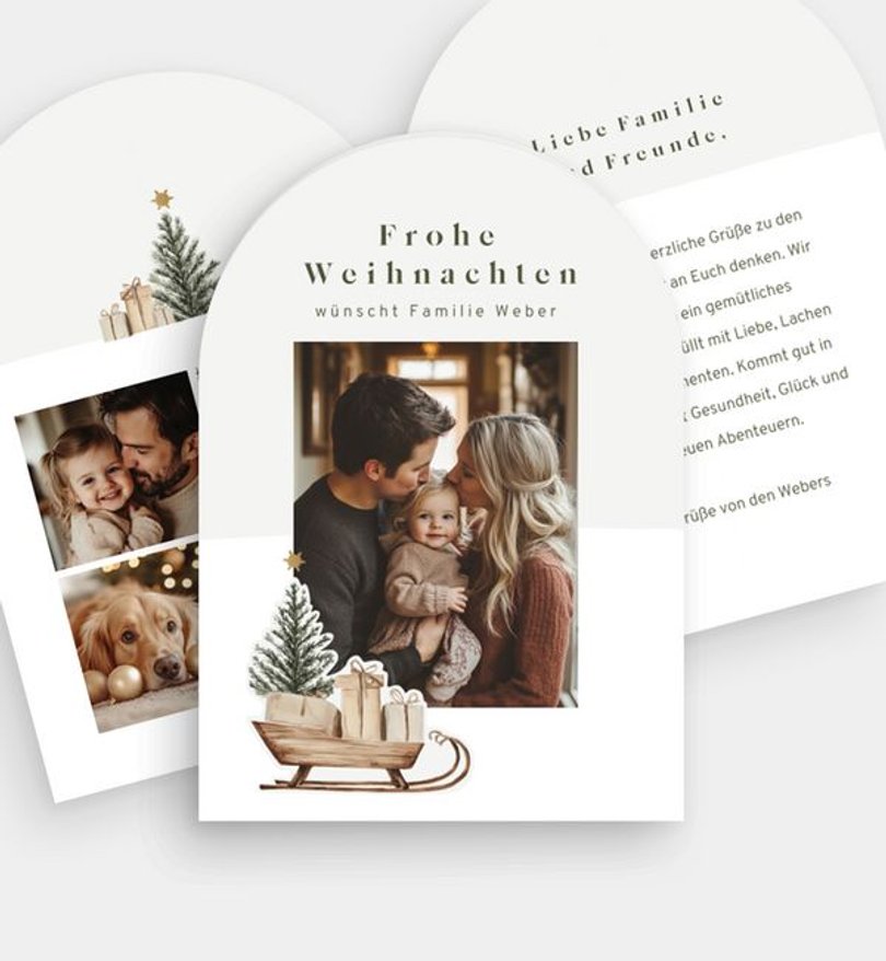 Weihnachtskarte Weihnachten/Privat Nostalgic Sleigh