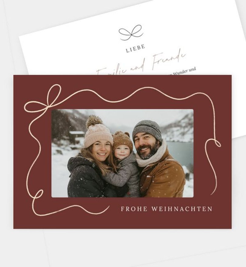 Weihnachtskarte Weihnachten/Privat Edle Schleife