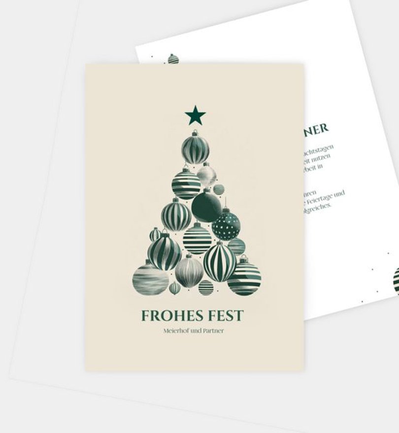 Weihnachtskarte Weihnachten geschäftlich Kugelbaum