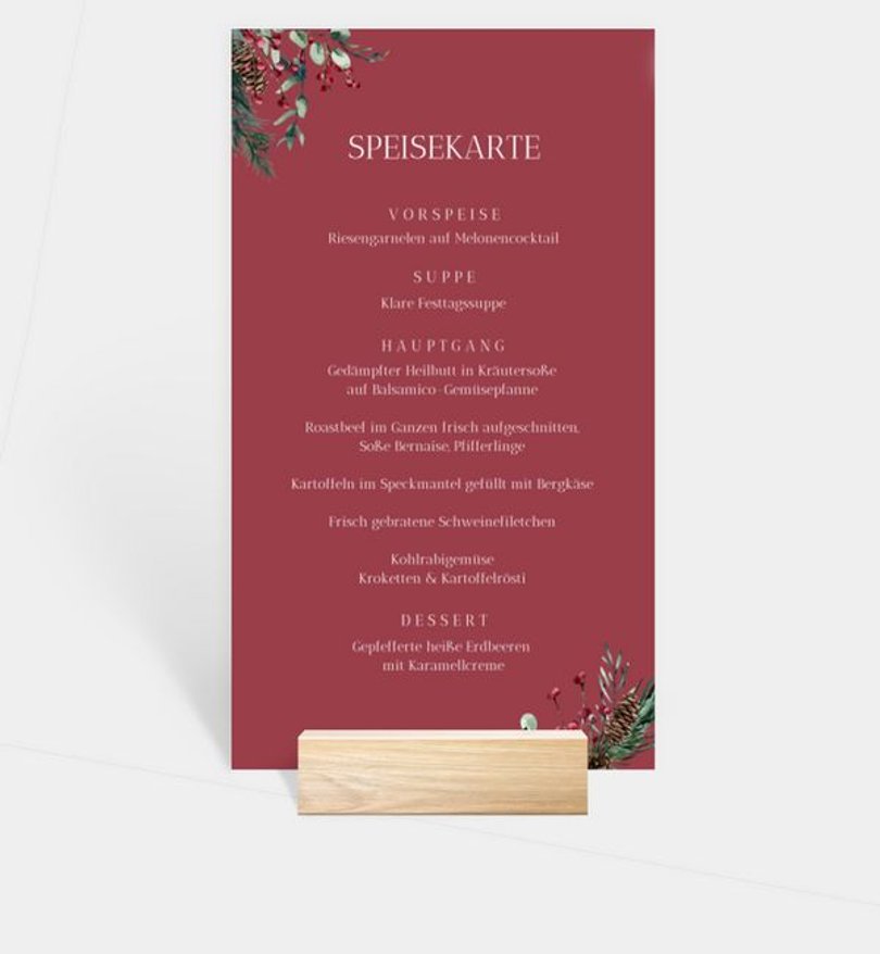 Menükarte Weihnachten Adventskranz