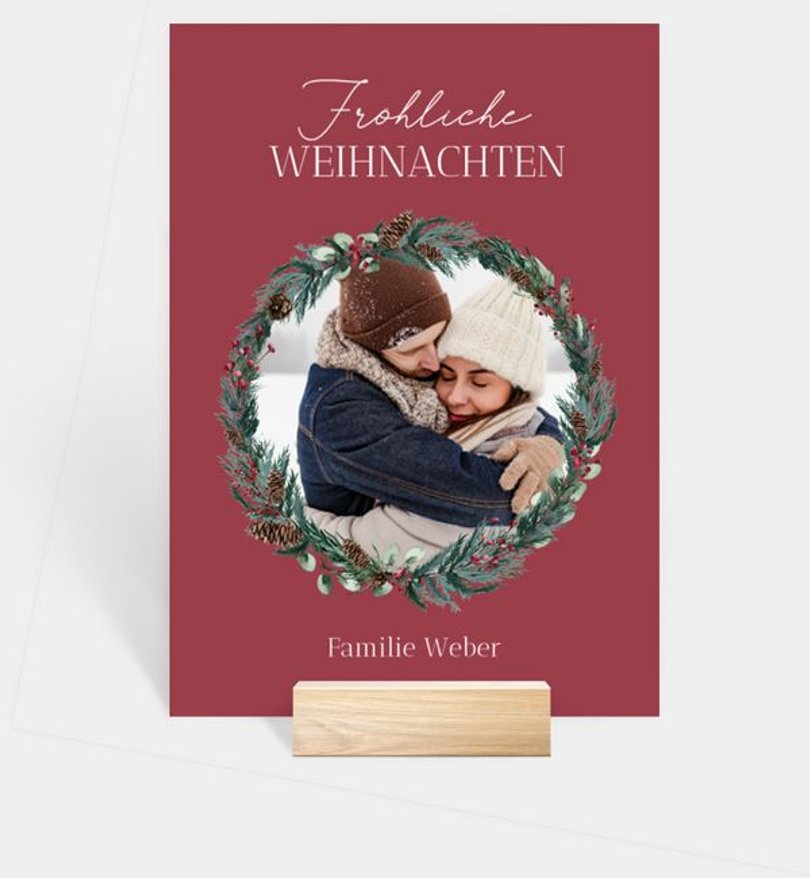 Fotoaufsteller Weihnachten Adventskranz