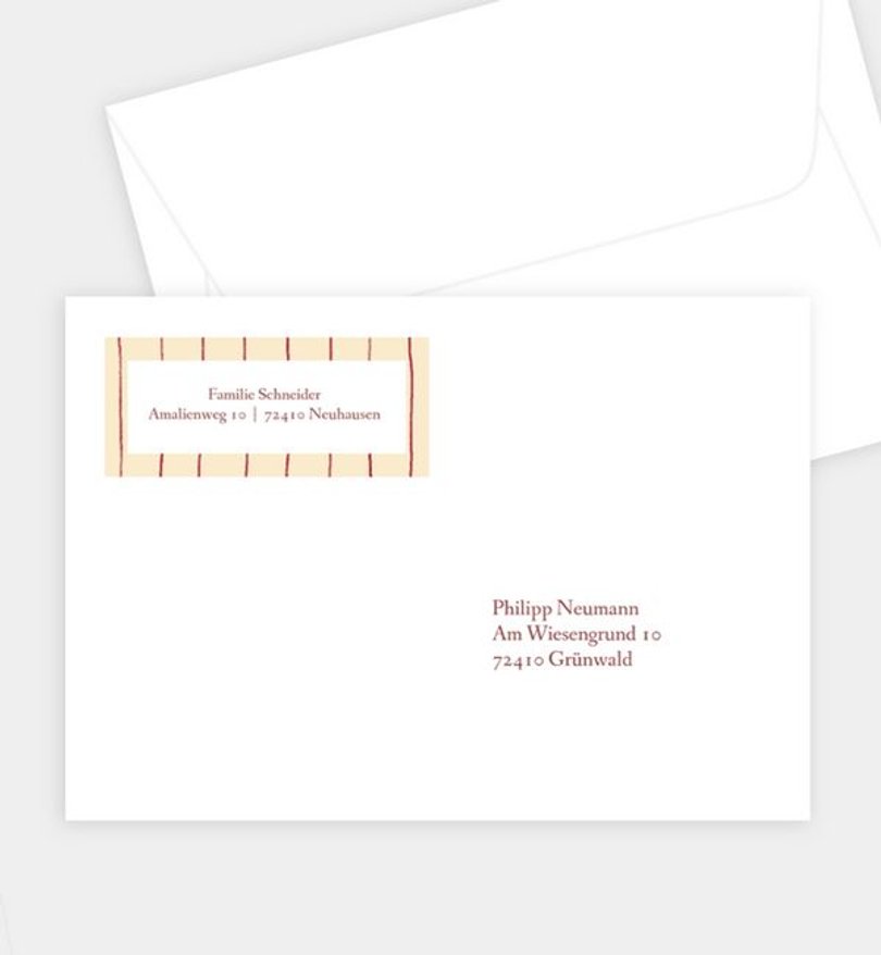 Briefumschlag Weihnachten Striped Christmas