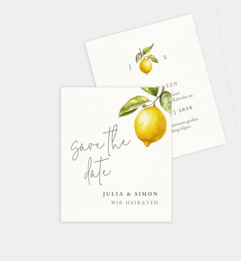 Save-The-Date Karte Hochzeit Lemon Summer