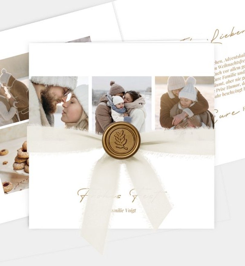 Weihnachtskarte Weihnachten/Privat Goldenes Siegel