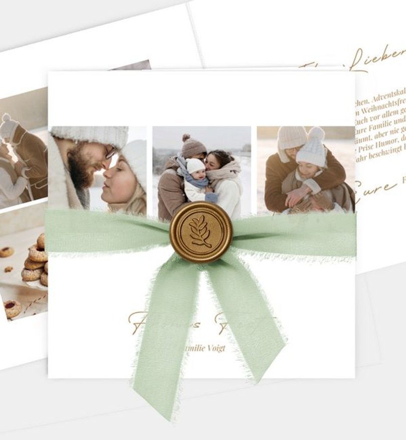 Weihnachtskarte Weihnachten/Privat Goldenes Siegel