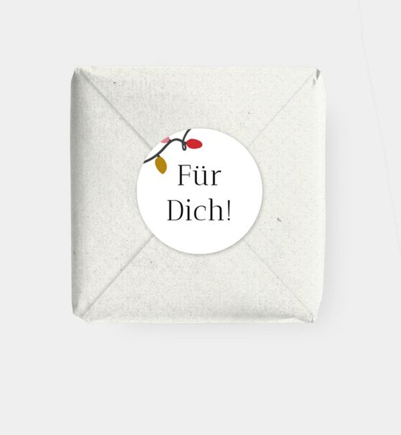 Geschenkaufkleber Weihnachten Lichterkette