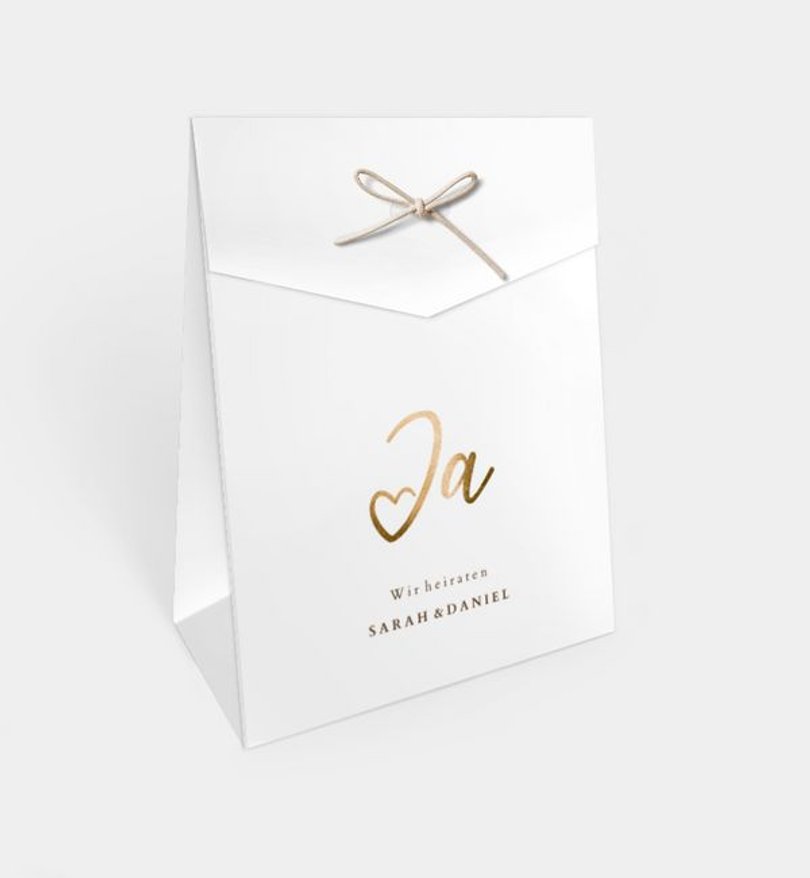 Gastgeschenk Hochzeit Ja · Mitten ins Herz