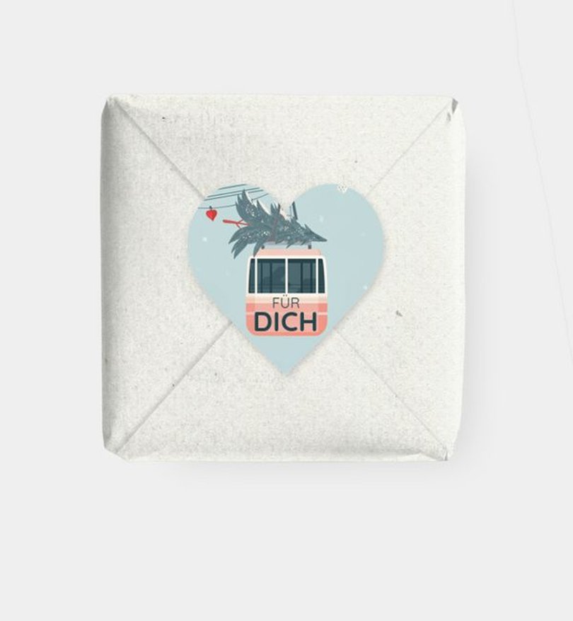 Geschenkaufkleber Geschäftlich Skitrip