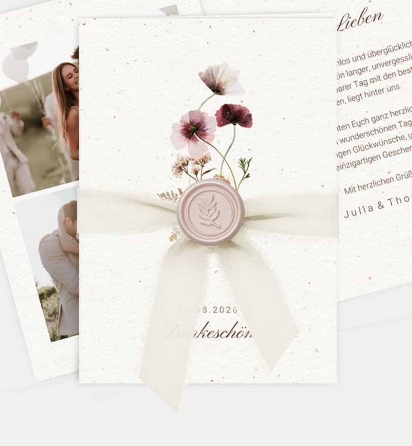 Dankeskarte Hochzeit Delicate Flowers