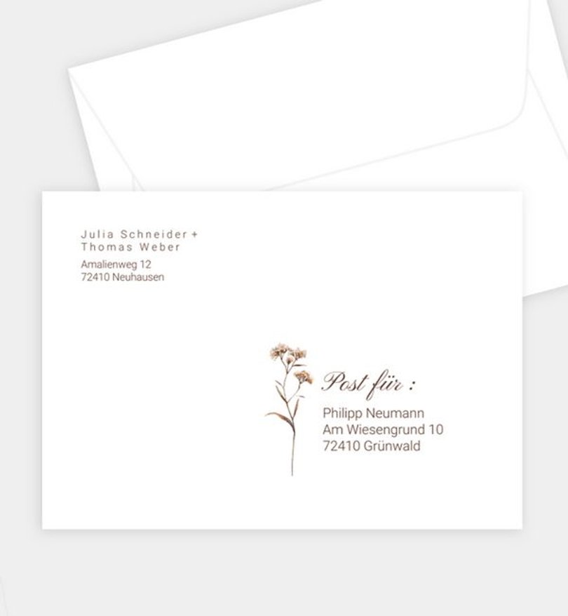 Briefumschlag Hochzeit Delicate Flowers