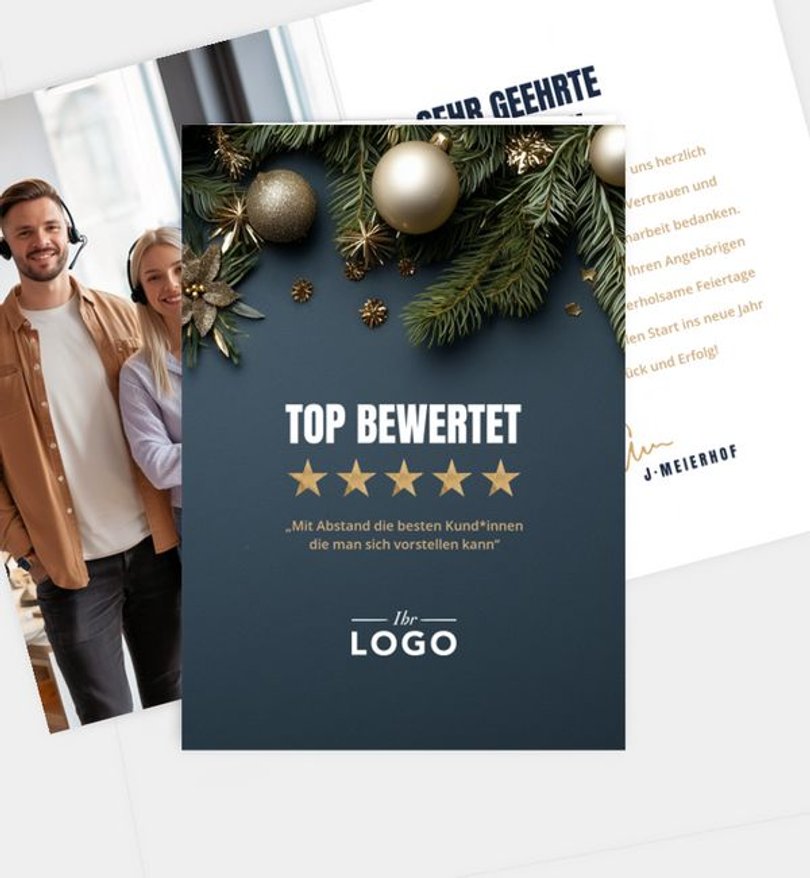 Weihnachtskarte Weihnachten geschäftlich Fünf Sterne