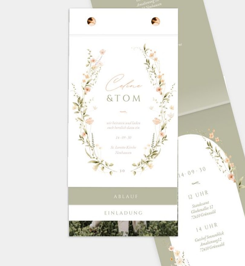 Einladungskarte Hochzeit Flower Whispers
