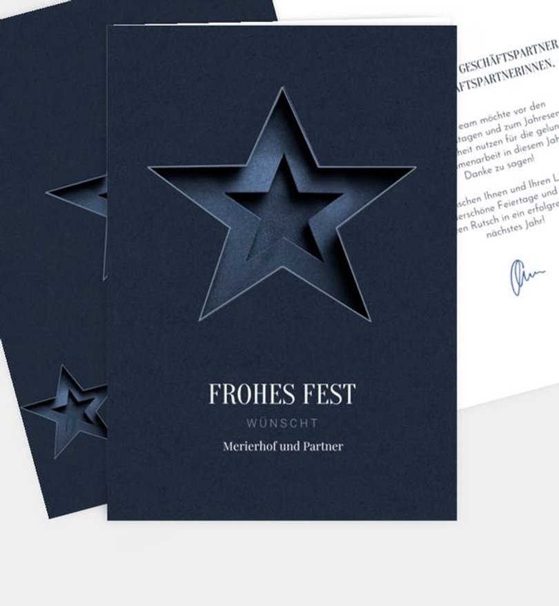 Weihnachtskarte Weihnachten geschäftlich Paper Star