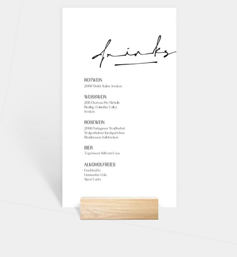 Menükarte Hochzeit Urban Wedding