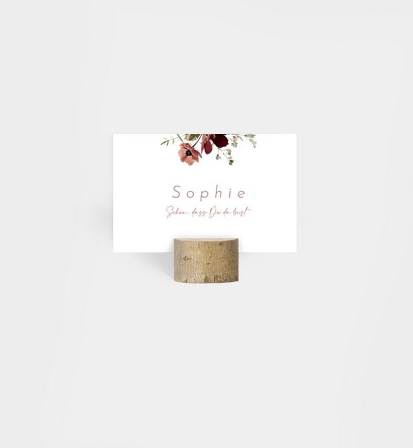 Tischkarte Hochzeit Blumenstrauß