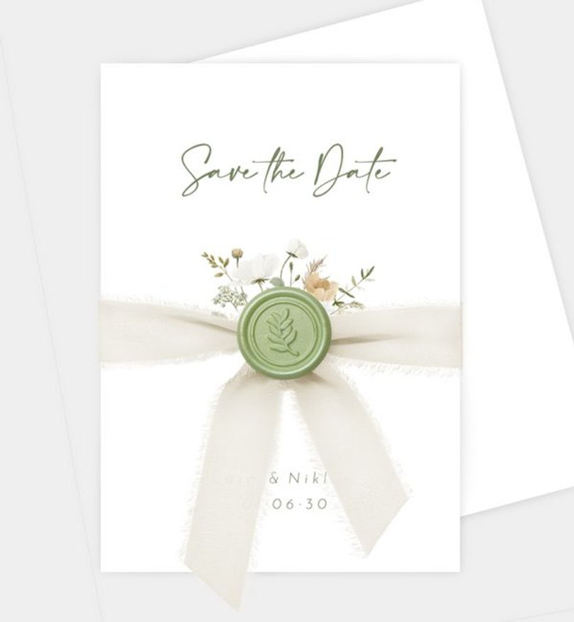 Save-The-Date Karte Hochzeit Blumenstrauß