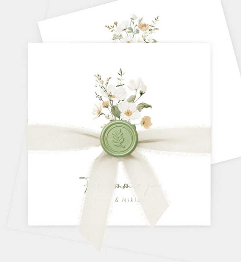 Einladungskarte Hochzeit Blumenstrauß