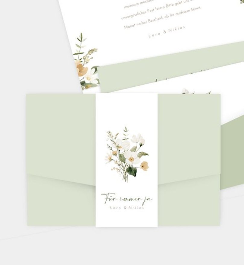 Einladungskarte Hochzeit Blumenstrauß