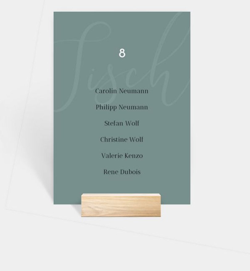 Gruppentischkarte Hochzeit Liebesbrief