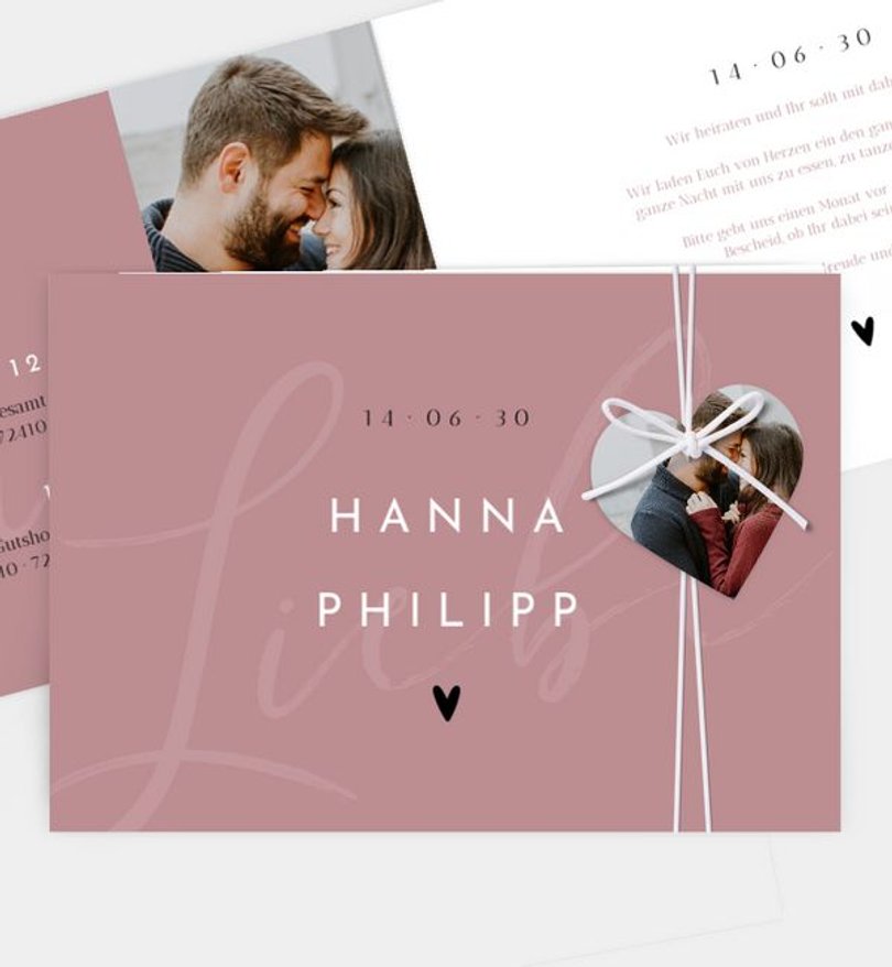 Einladungskarte Hochzeit Liebesbrief