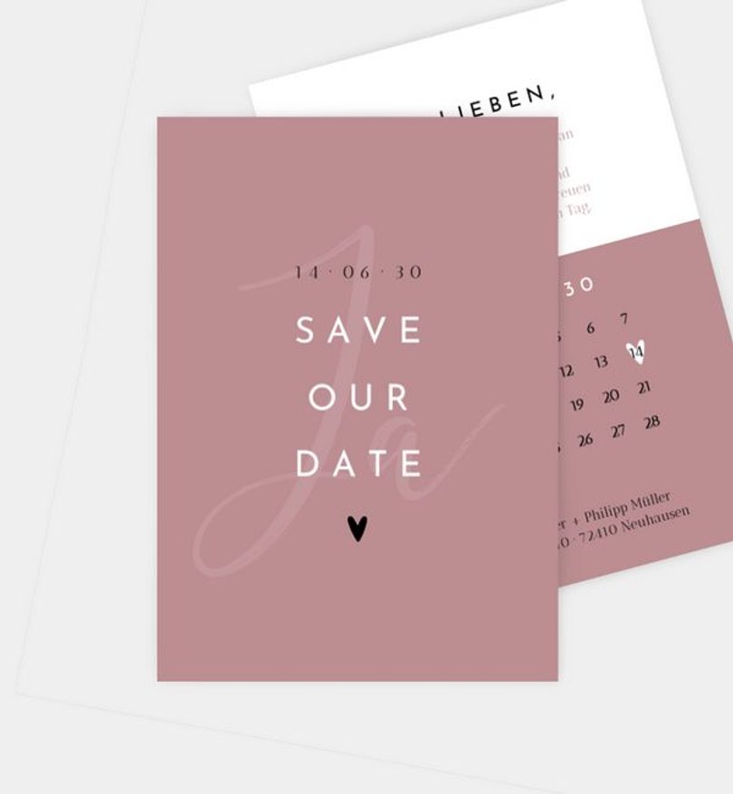 Save-The-Date Karte Hochzeit Liebesbrief