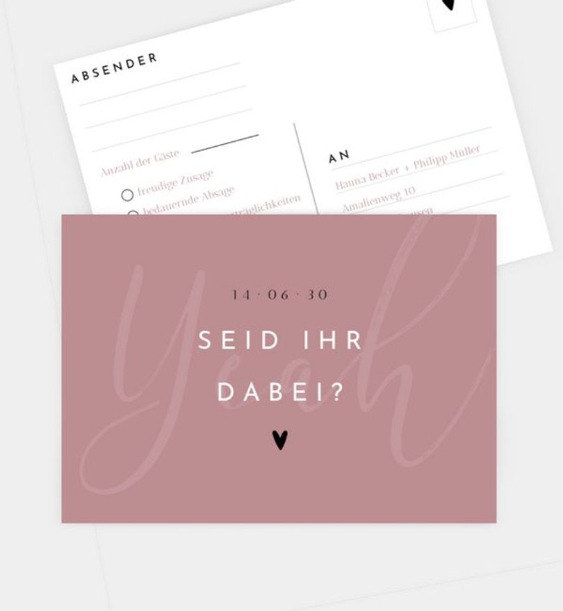 Antwortkarte Hochzeit Liebesbrief