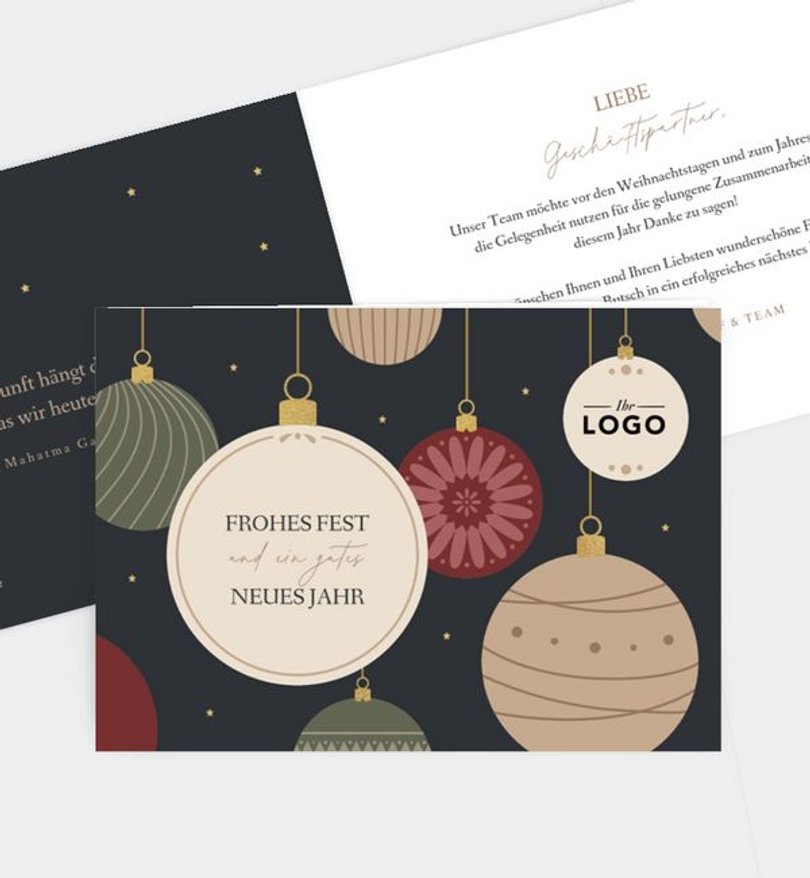 Weihnachtskarte Weihnachten/Geschäftlich Christbaumkugeln · UNICEF