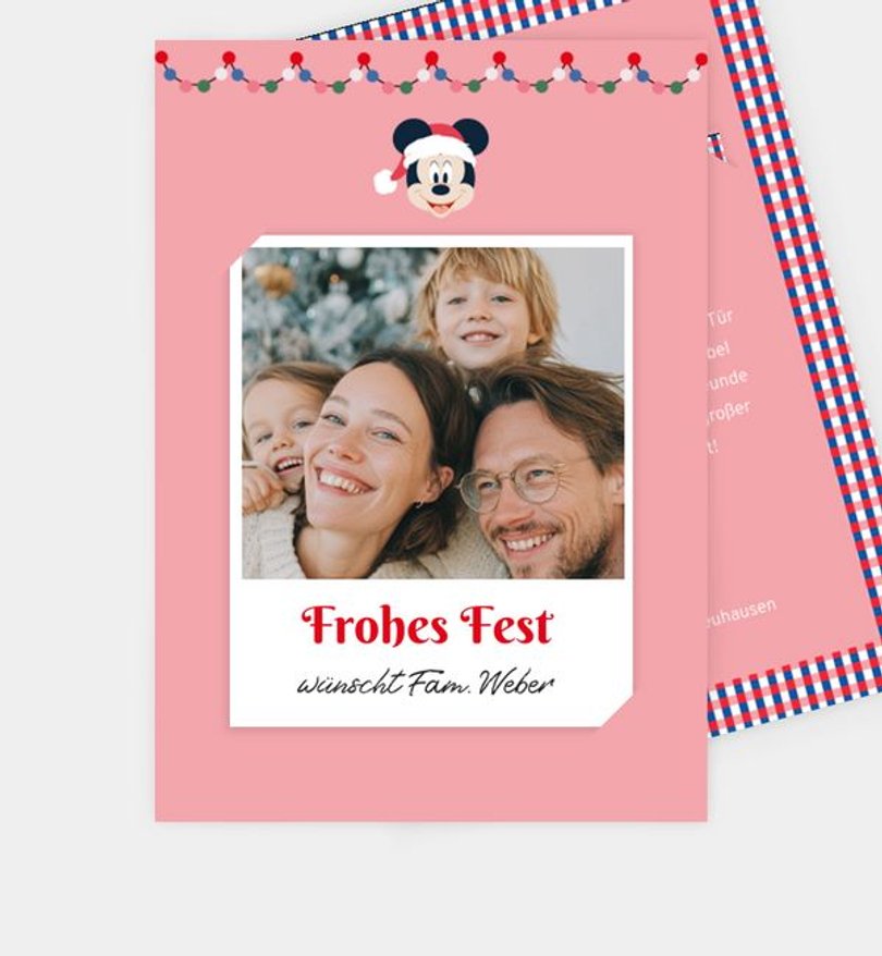 Weihnachtskarte Weihnachten/Privat Micky Maus & Freunde · Warm wishes