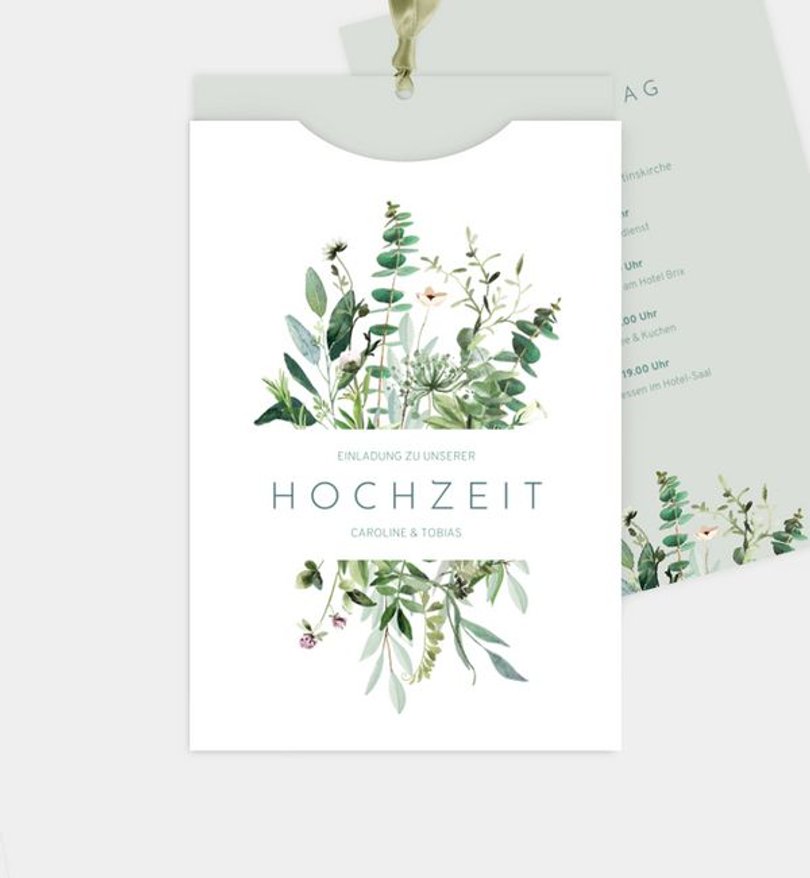 Einladungskarte Hochzeit Greenbouquet