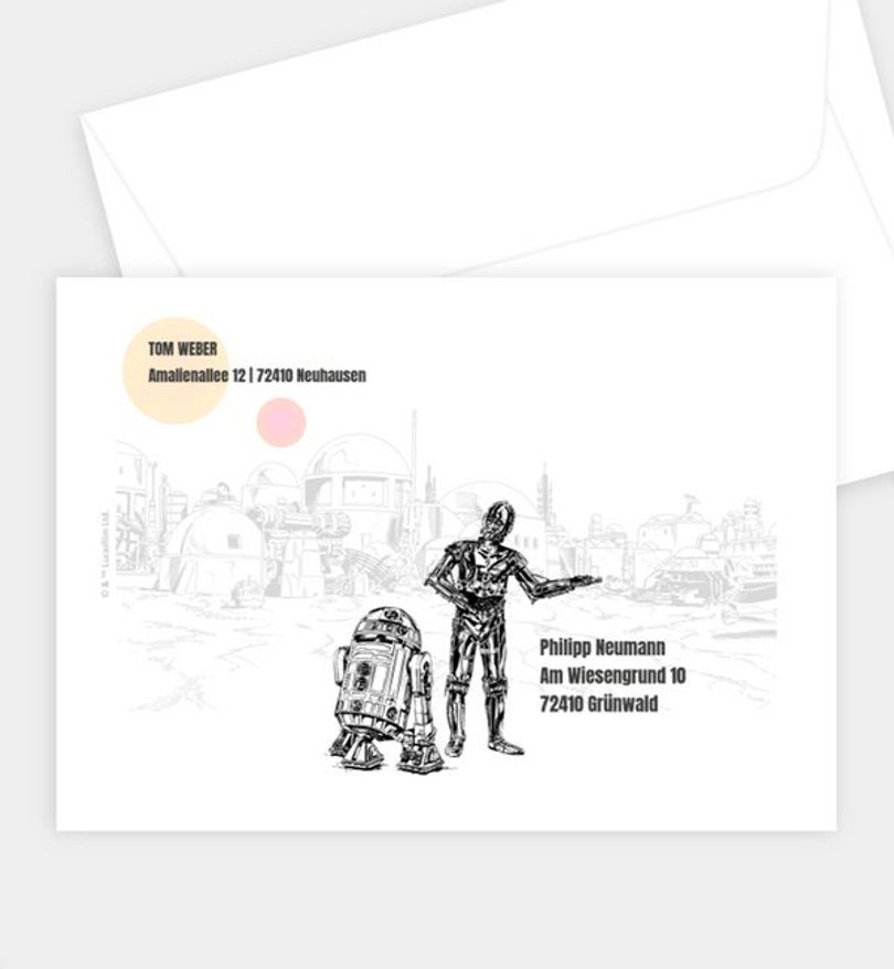 Briefumschlag Geburtstag Star Wars · Cantina Band