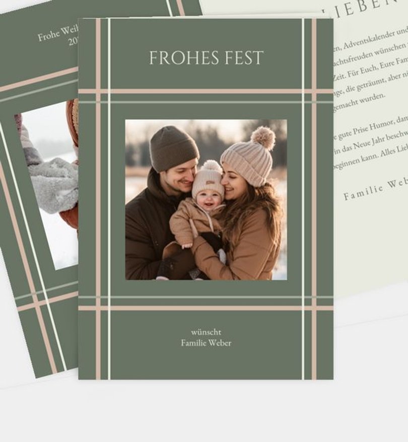 Weihnachtskarte Weihnachten/Privat Karo Muster