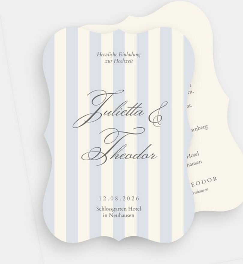 Einladungskarte Hochzeit Royal Stripes