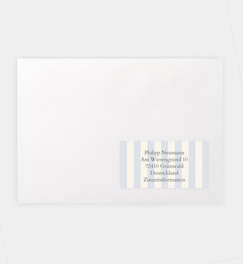 Empfängeraufkleber Hochzeit Royal Stripes