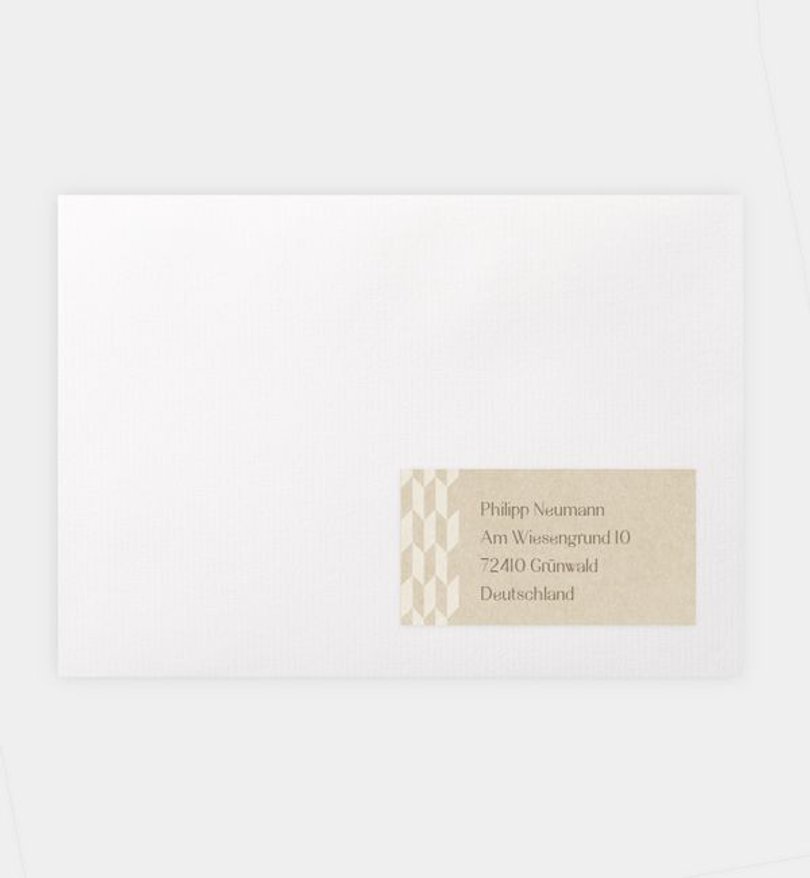 Empfängeraufkleber Hochzeit Monogramm